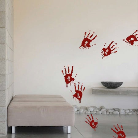 Bloody Handprint Halloween Wall Decals - additional product image