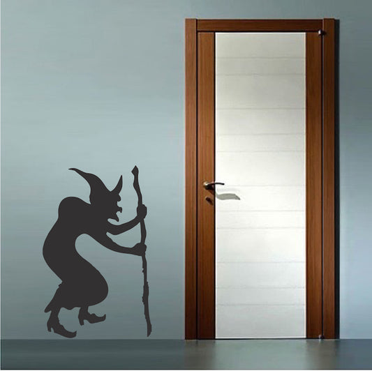 Witch Silhouette Halloween Wall Decal