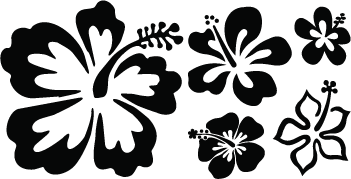 Hibiscus Flower Wall Decal Set - view 4