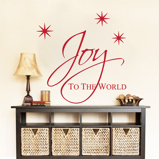 Joy To The World Holiday Vinyl Wall Decal Quote