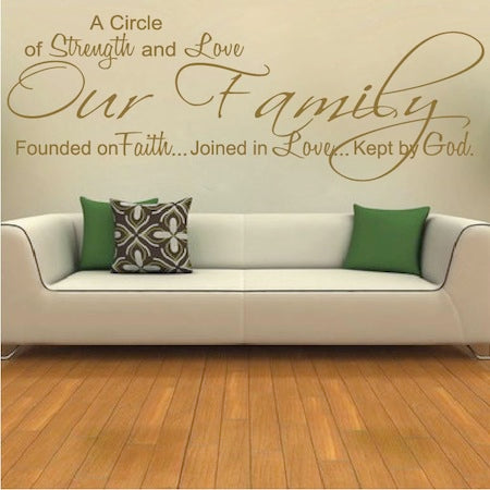 Our Family Circle of Strength and Love Wall Quote Decal - view 2
