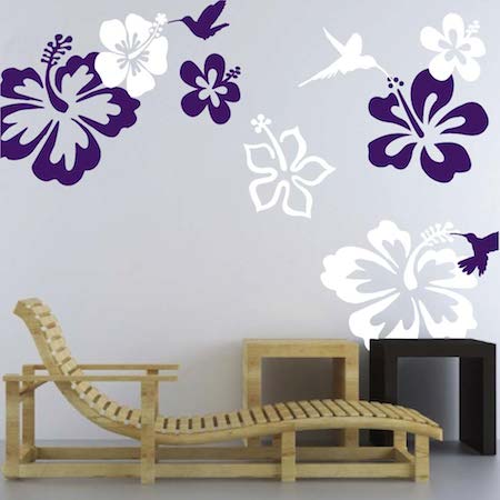 Hummingbird and Flower Wall Decal Set - view 1