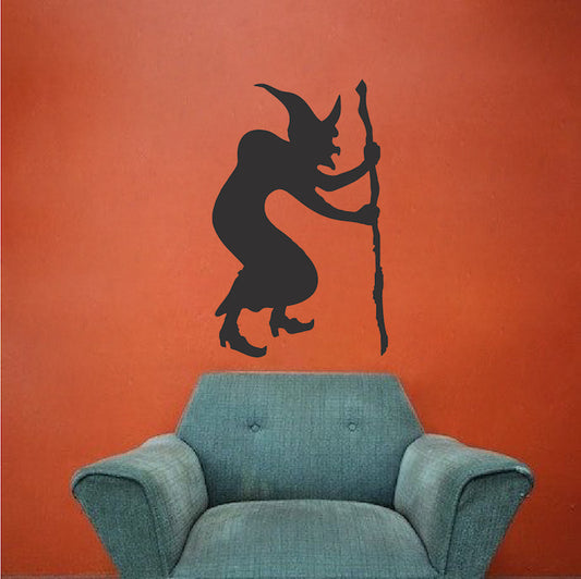 Witch Silhouette Halloween Wall Decal - additional product image