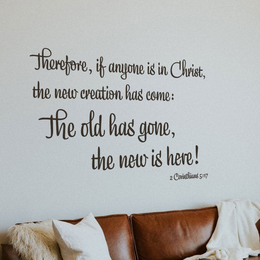 Christian Wall Decal Scripture 2 Corinthians 5:17