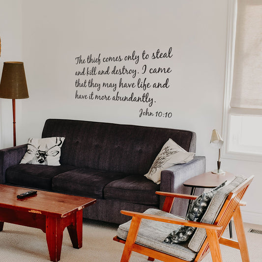 Abundant Life Christian Wall Quote Decal