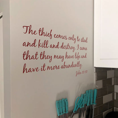 Abundant Life Christian Wall Quote Decal