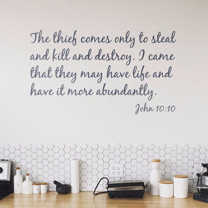 Abundant Life Christian Wall Quote Decal