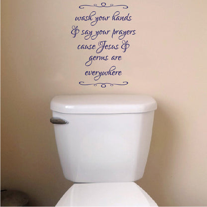 Jesus and Germs Funny Wall Decal