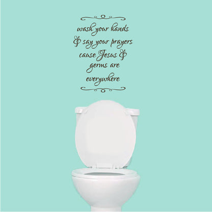 Jesus and Germs Funny Wall Decal