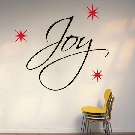 Joy Christmas Wall Quote & Stars