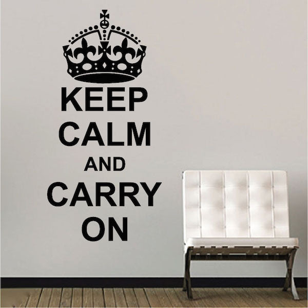 Keep Calm and Carry On Wall Quote Decal - view 2