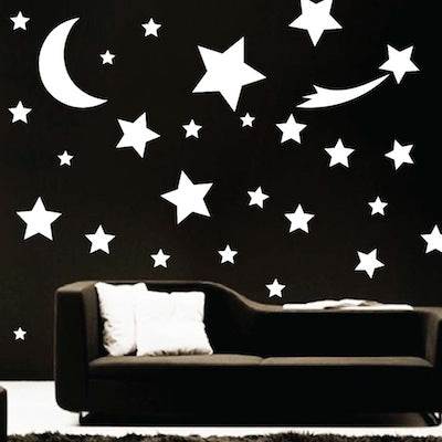 Shooting Stars and Moon Wall Decal Set - view 1