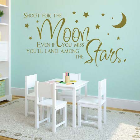 Shoot for the Moon Wall Quote Decal - view 2