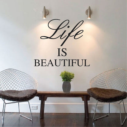 Life Is Beautiful Wall Quote Decal - view 1
