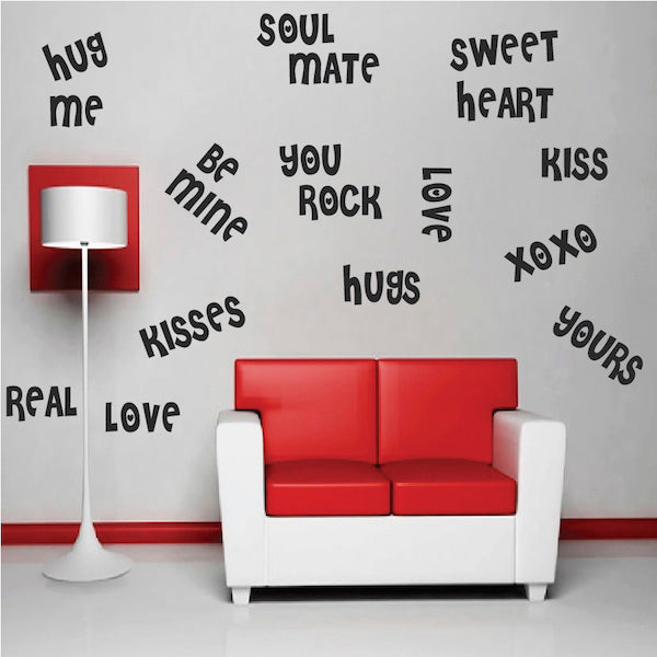 Valentine Word Wall Decals - Set of 18 - view 1