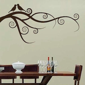 Love Birds on Branch Wall Decal - view 4