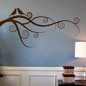 Love Birds on Branch Wall Decal - view 1