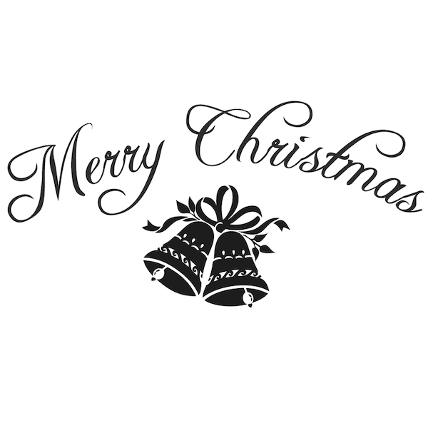Merry Christmas Lettering & Bells Wall Decal - additional product image