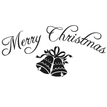 Merry Christmas Lettering & Bells Wall Decal - additional product image