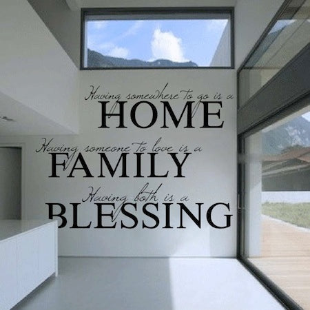 Home Decor Family Blessing Wall Decal Living Room Dinning Room Sticker