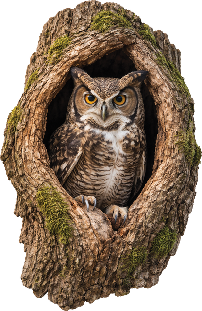 3D Realistic Owl Decal – Removable Vinyl Animal Sticker for Walls, Windows & Smooth Surfaces