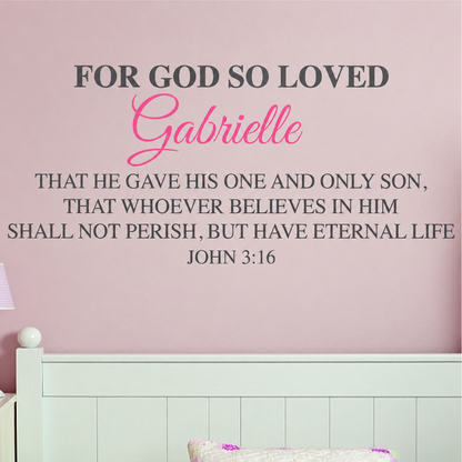 personalized nursery faith quote wall quote decal displayed on a wall