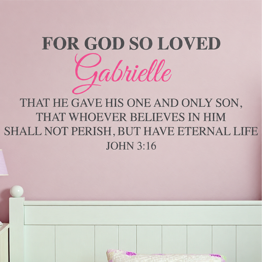 personalized nursery faith quote wall quote decal displayed on a wall