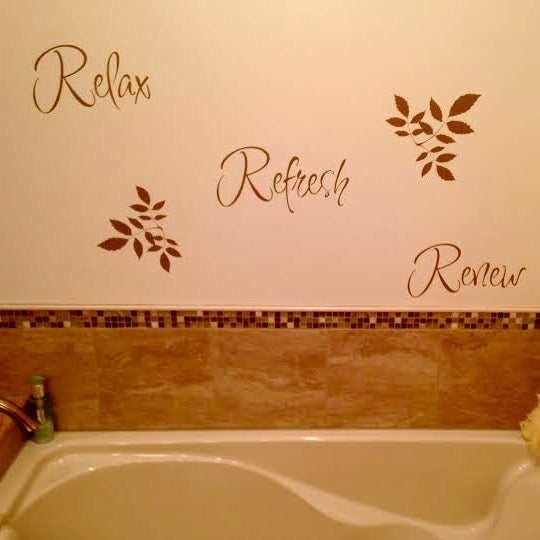Relax Renew Refresh Wall Quote Decal - view 3