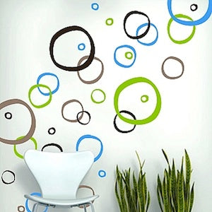 Retro Rings and Dots Wall Decal Set - view 1
