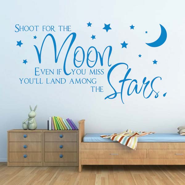 Shoot for the Moon Wall Quote Decal - view 1