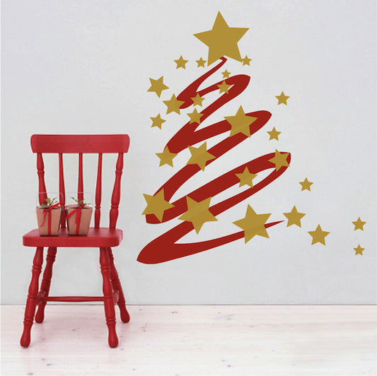 Christmas Tree & Stars Wall Decal Set