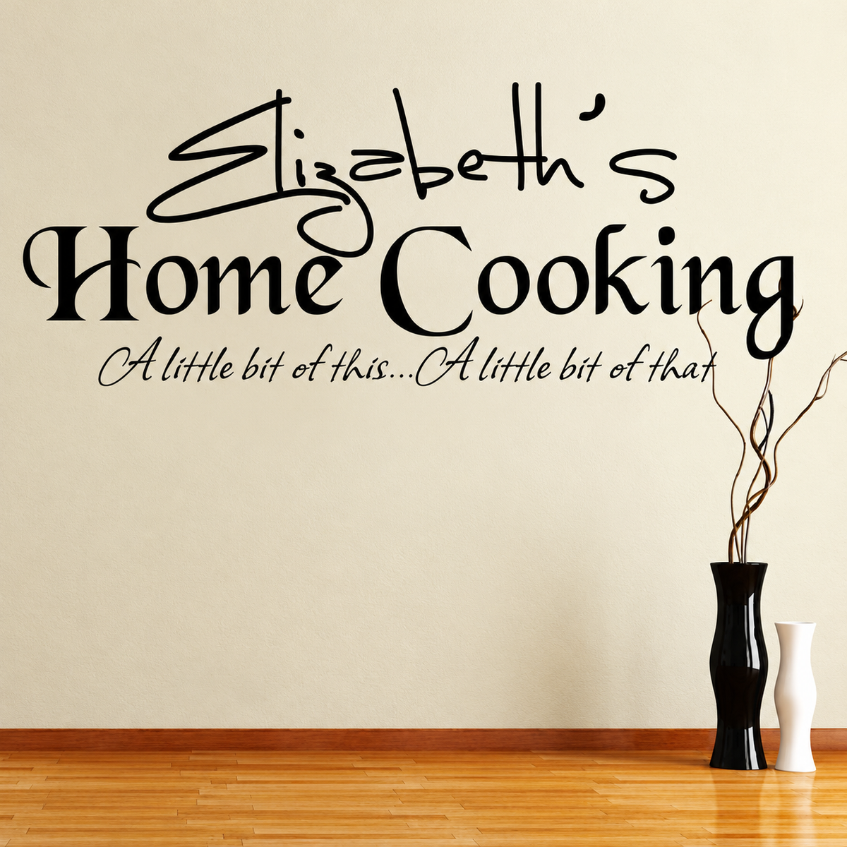 Personalized Kitchen Wall Quote Decal on wall