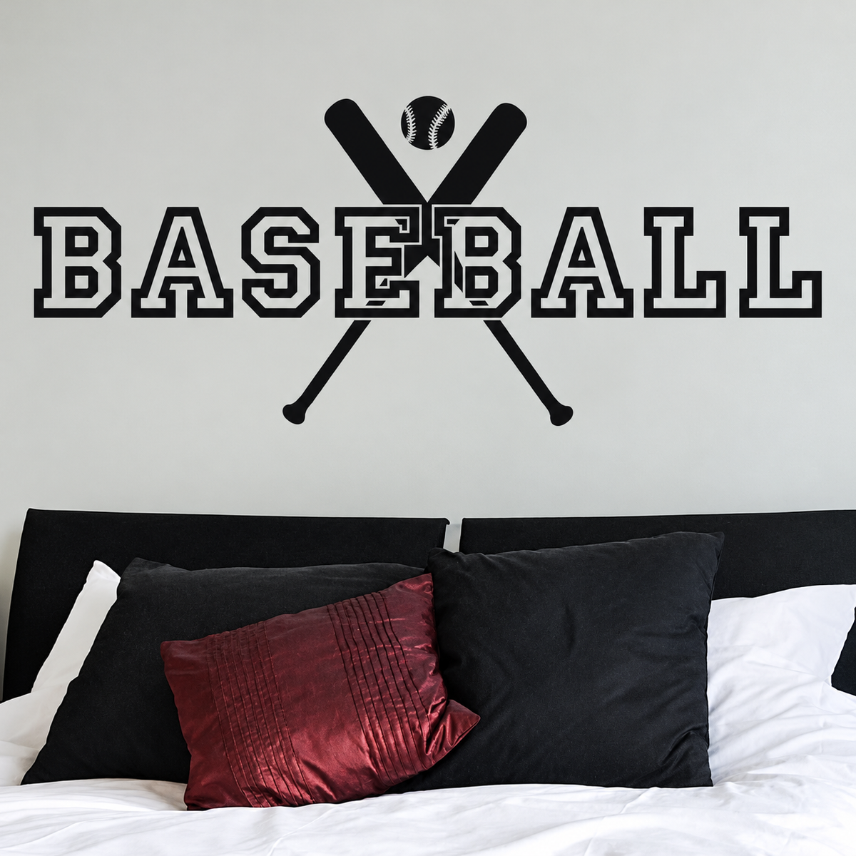 Baseball Wall Quote Decal on wall