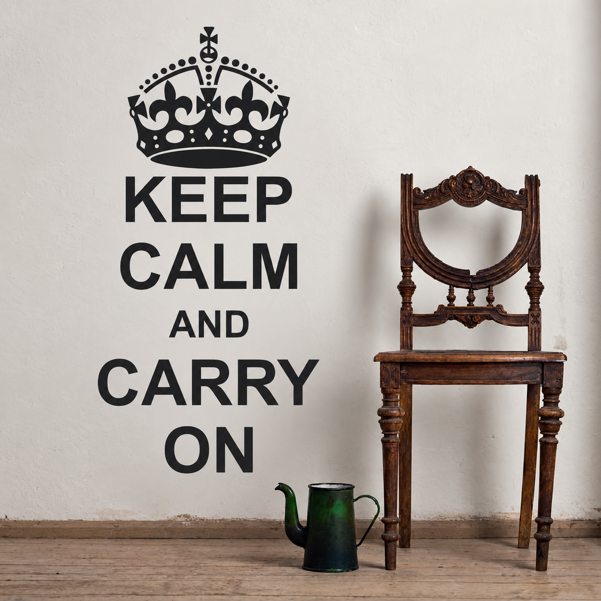 Keep Calm and Carry On Wall Quote Decal on wall