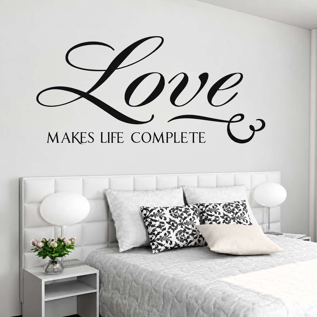 Love Makes Us Complete Wall Quote Decal on wall