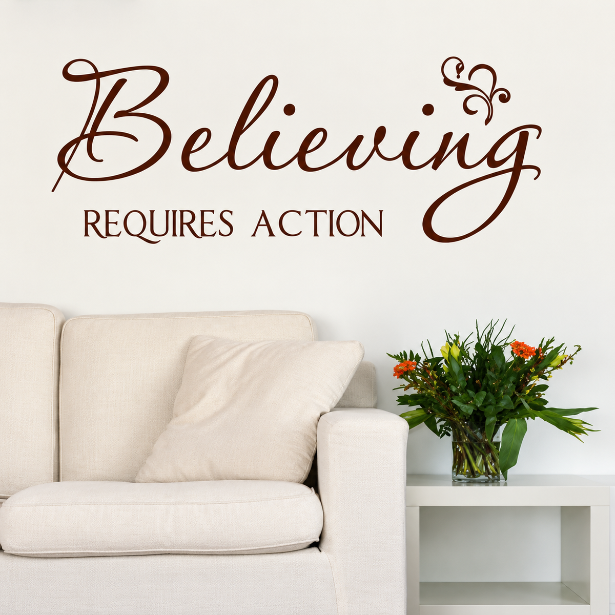 Inspirational Wall Quote Decal on wall