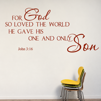 John 3:16 scripture wall decal