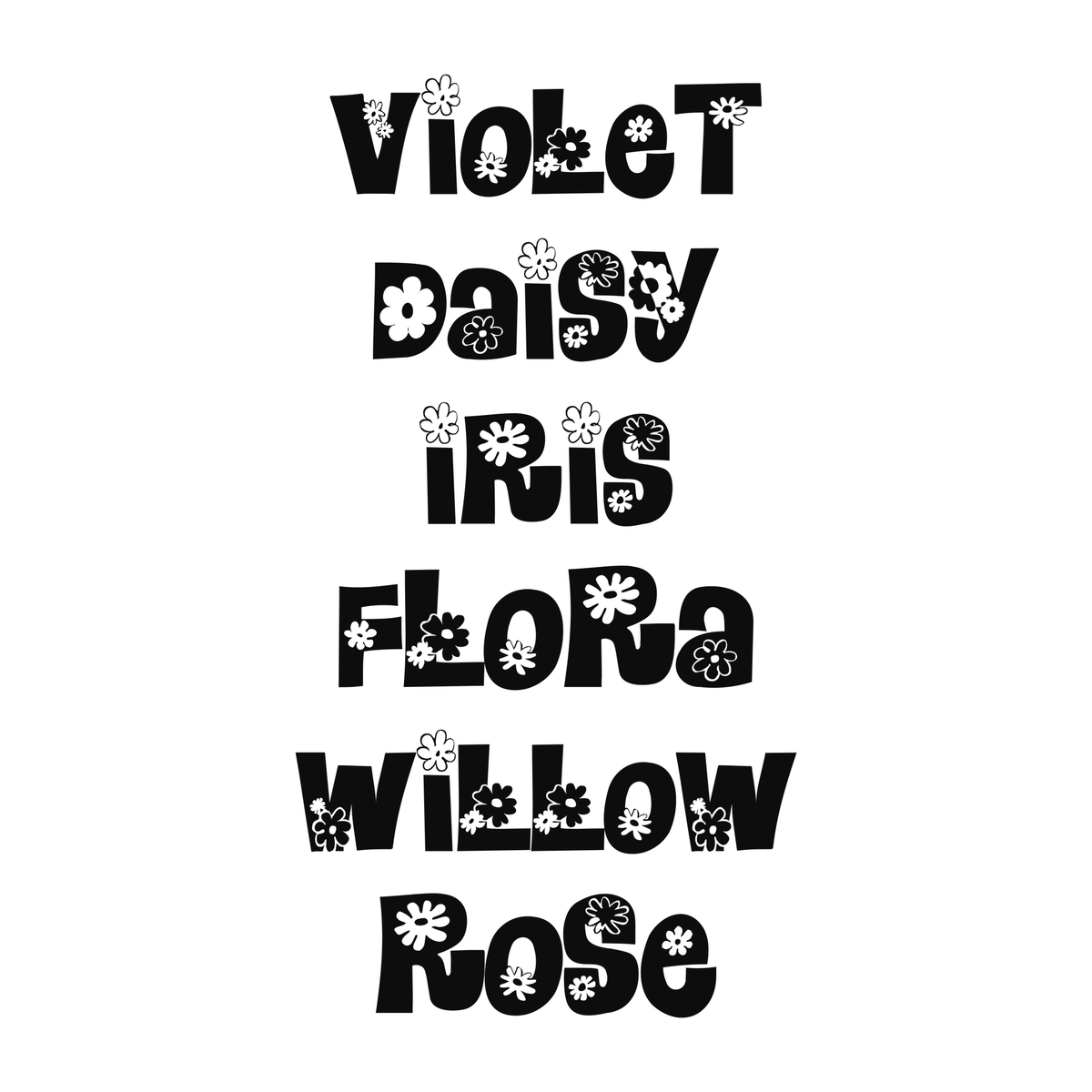 Personalized name examples in this lettering style