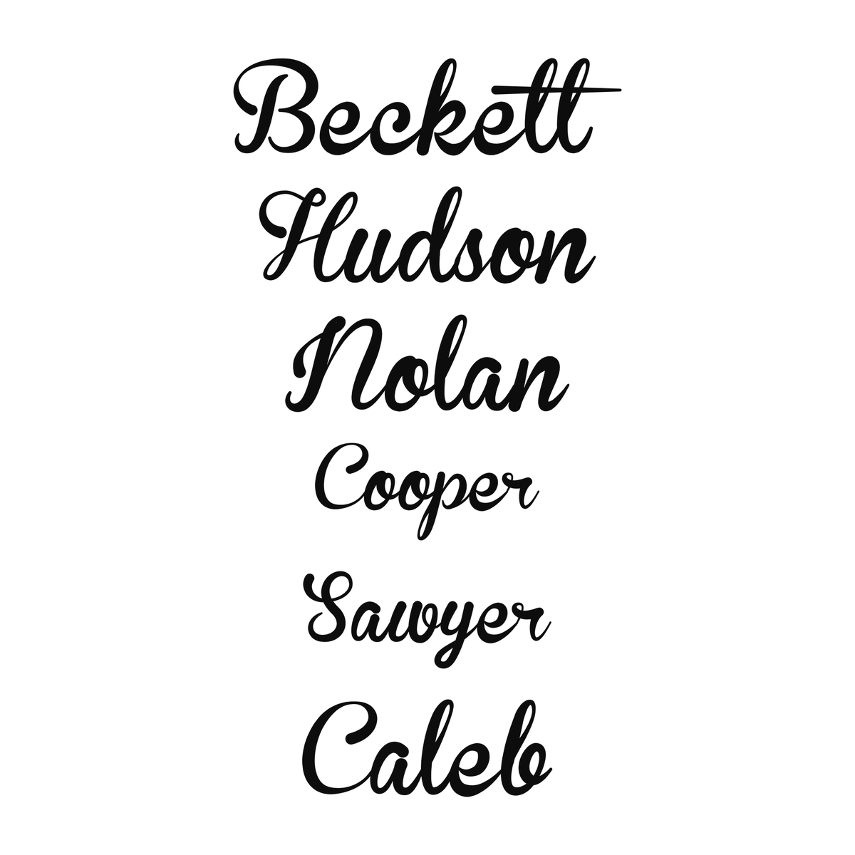 Several personalized name examples
