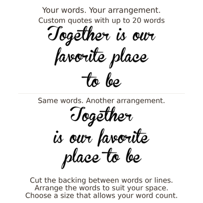 Large readable custom quote guide showing two arrangements with the same letter size