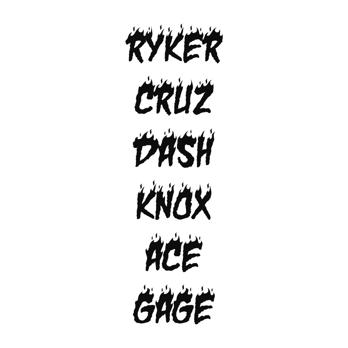 Several personalized name examples