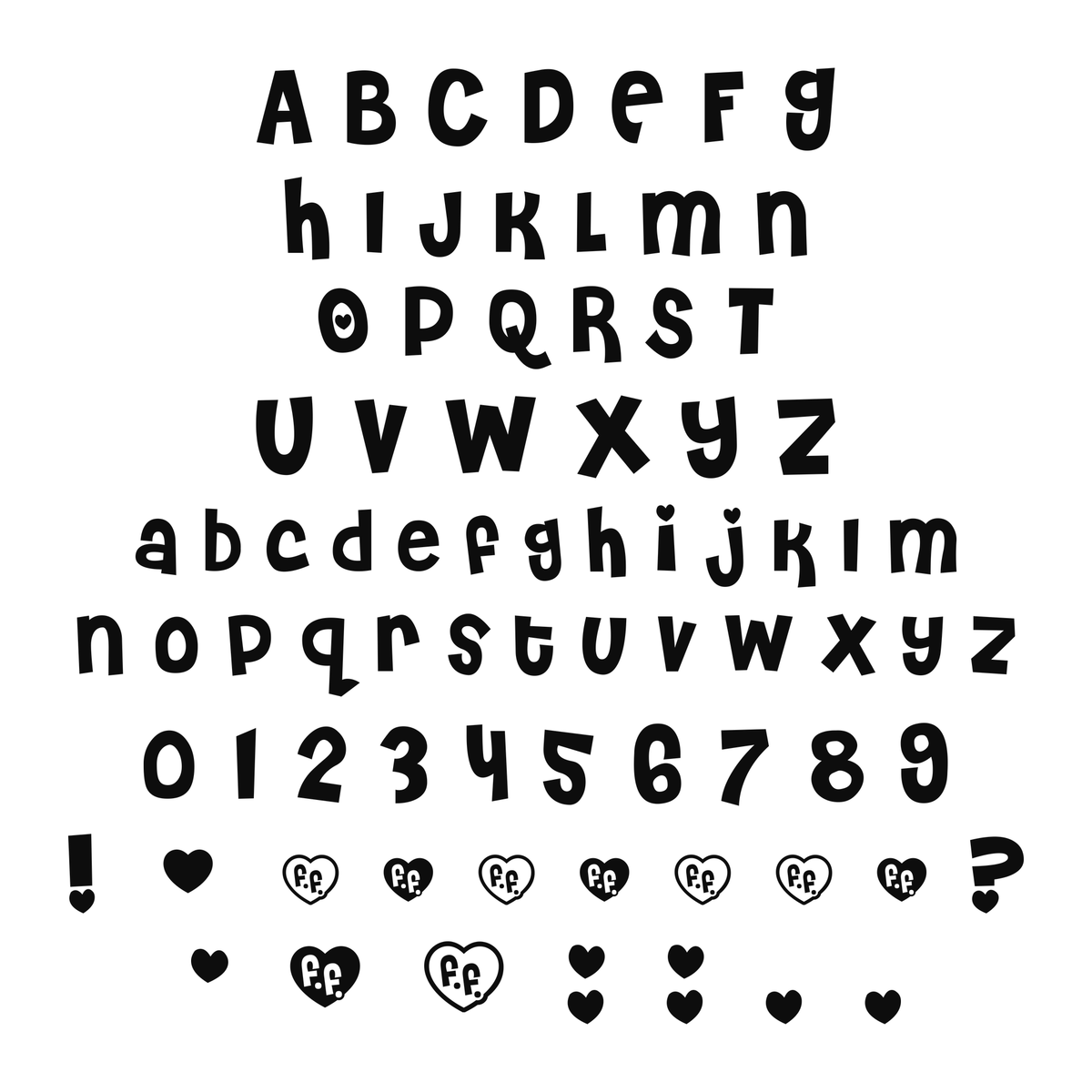 Alphabet and available characters