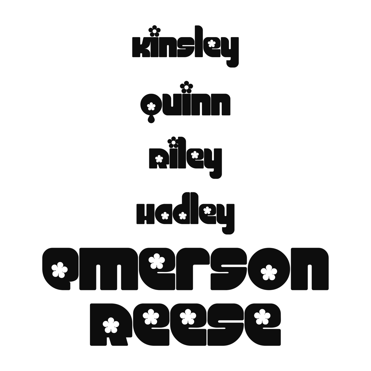 Several personalized name examples