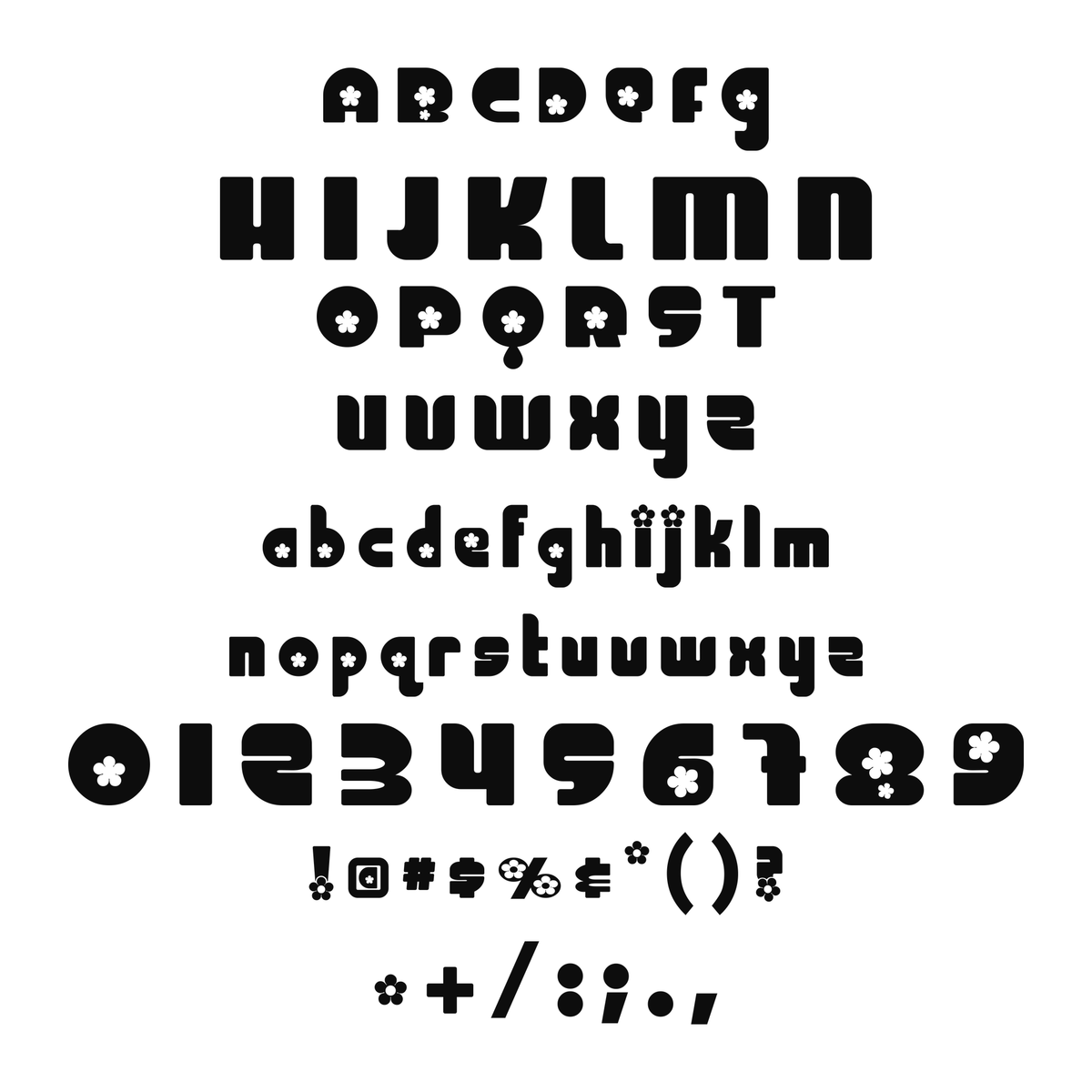 Alphabet and available characters