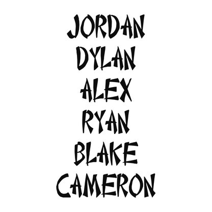 Several personalized name examples