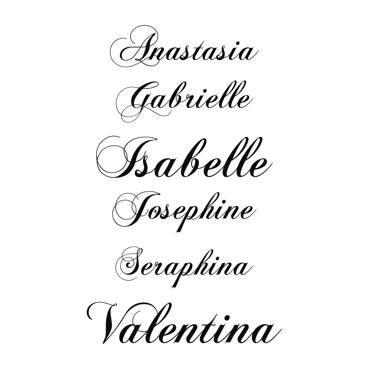 Several personalized name examples
