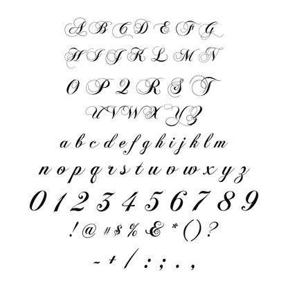 Alphabet and available characters