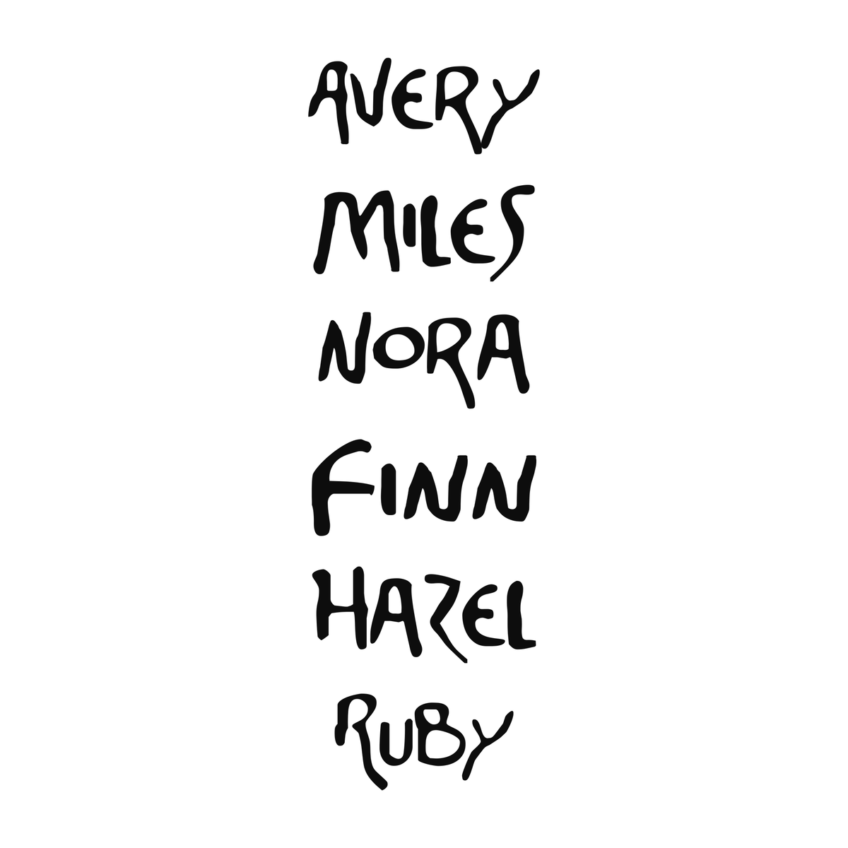 Personalized name examples in this lettering style