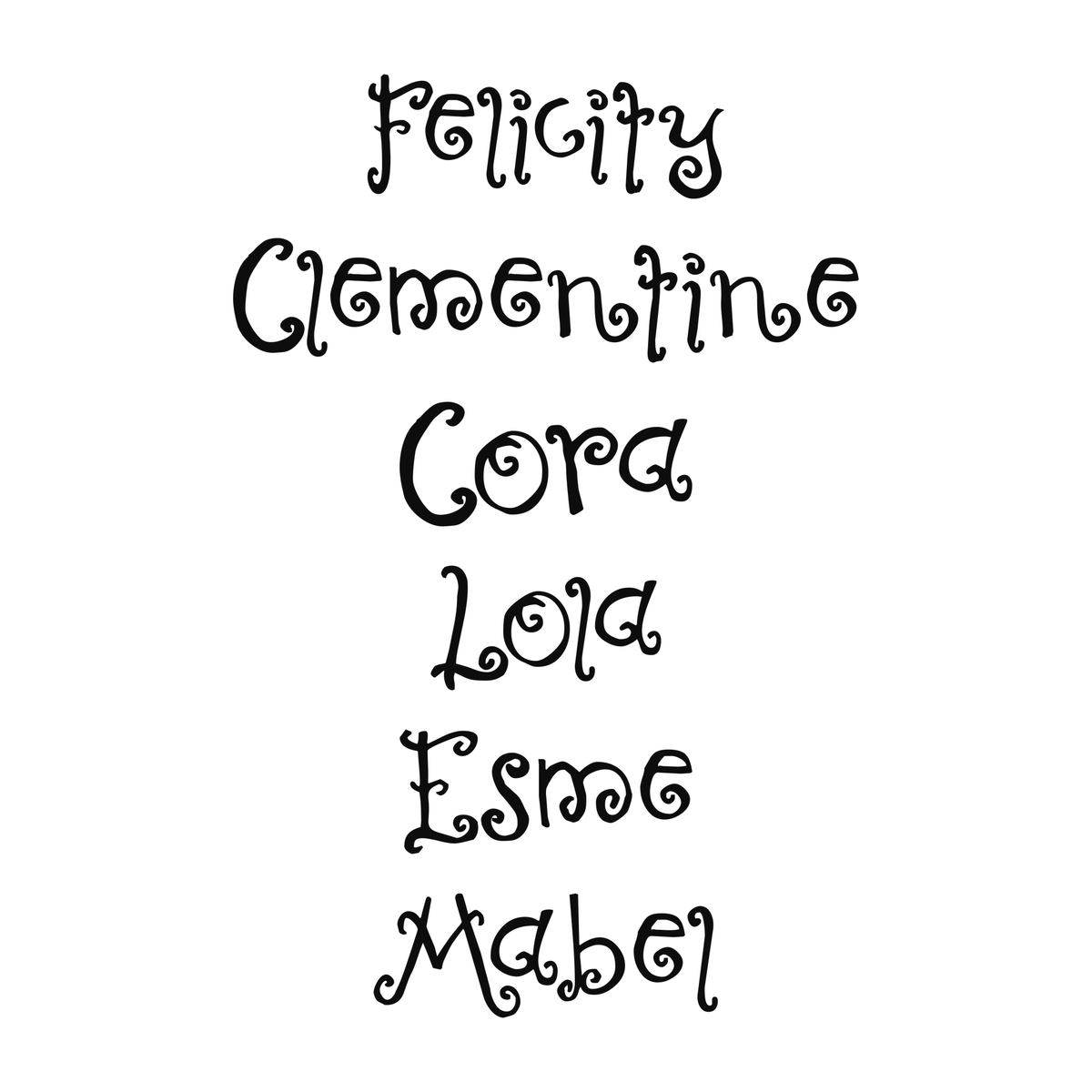 Several personalized name examples