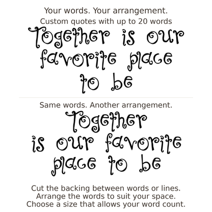 Large readable custom quote guide showing two arrangements with the same letter size